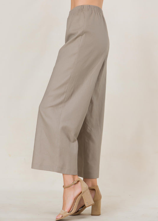 Elasticated waist linen pant