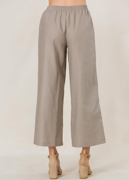 Elasticated waist linen pant