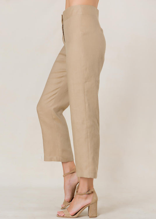 Basic high waist linen pant