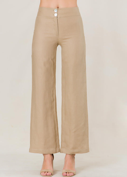 High waist linen pant