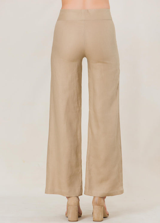 High waist linen pant