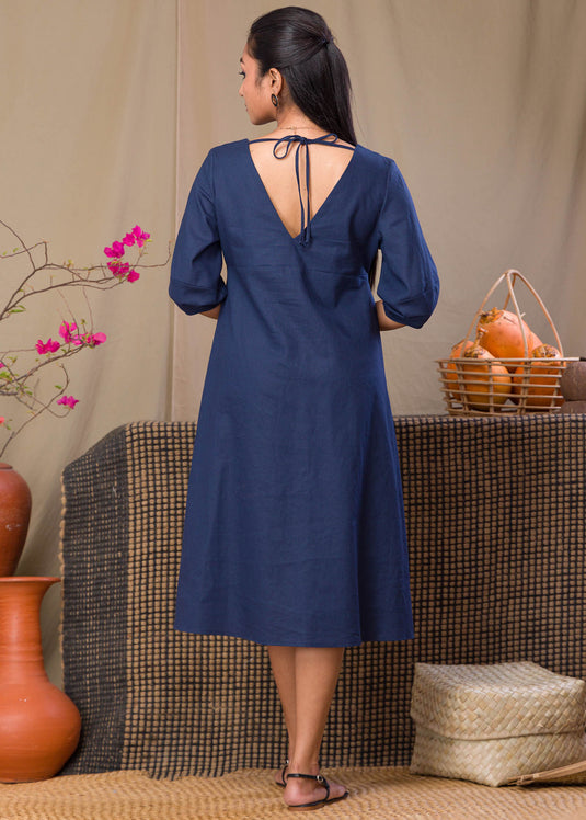 V Neck Linen Dress