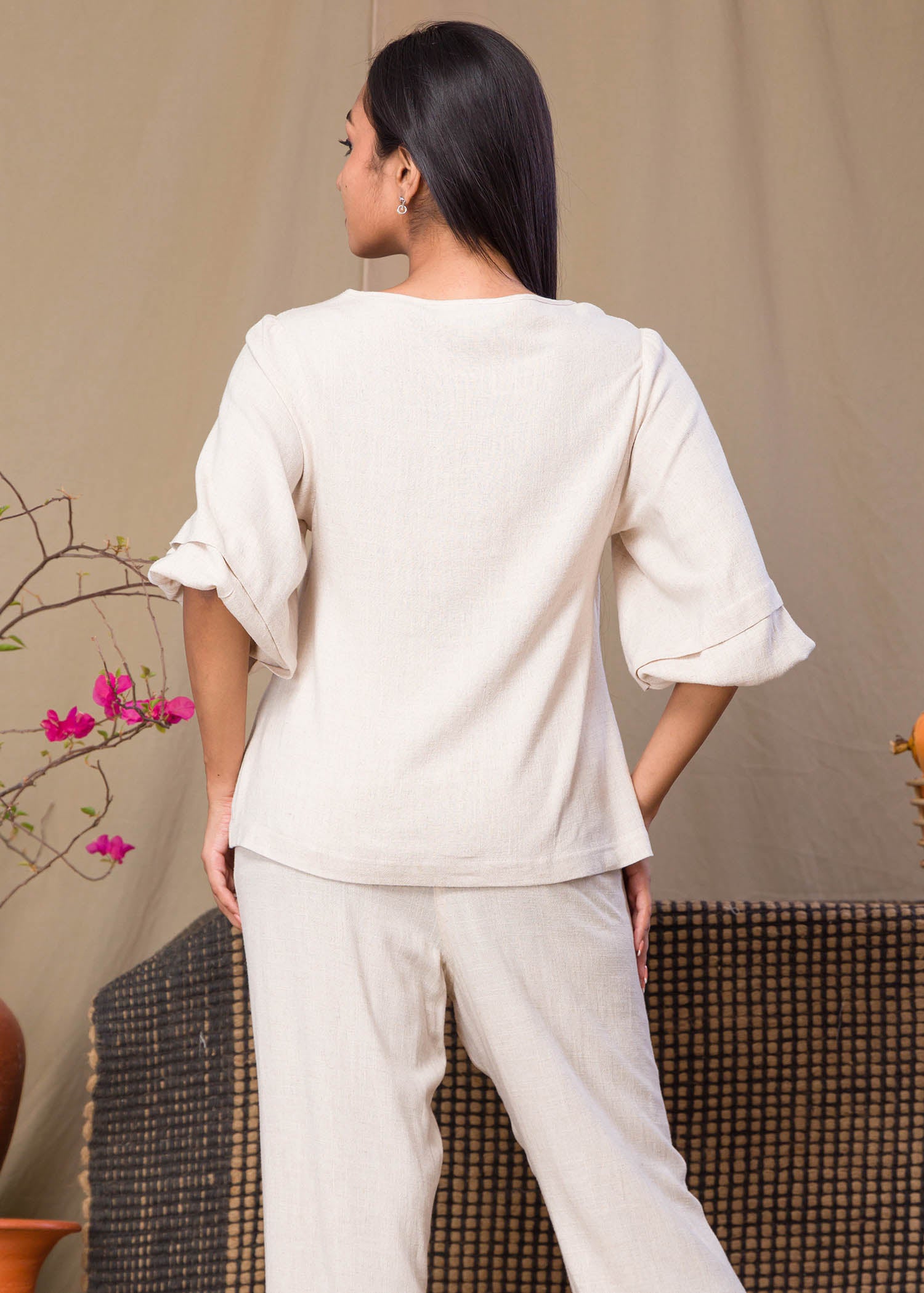Baggy Blouse With Puff Sleeve