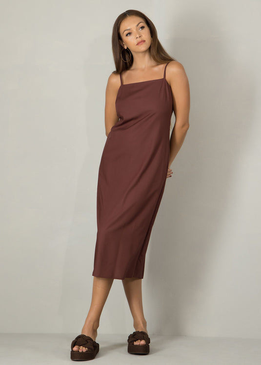 Strappy midi dress with adjustable straps