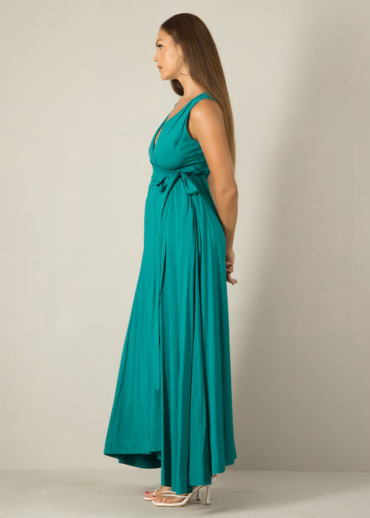 Sleeveless wrap maxi dress