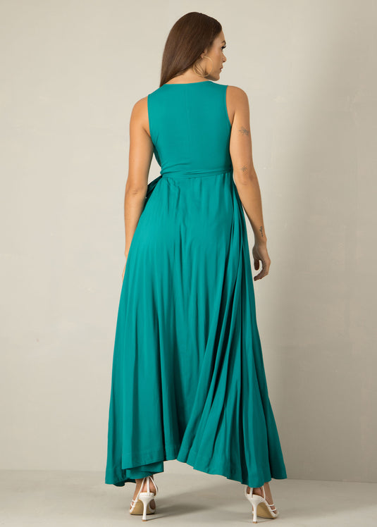 Sleeveless wrap maxi dress