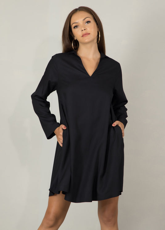 Long sleeve trapeze dress