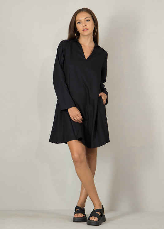 Long sleeve trapeze dress