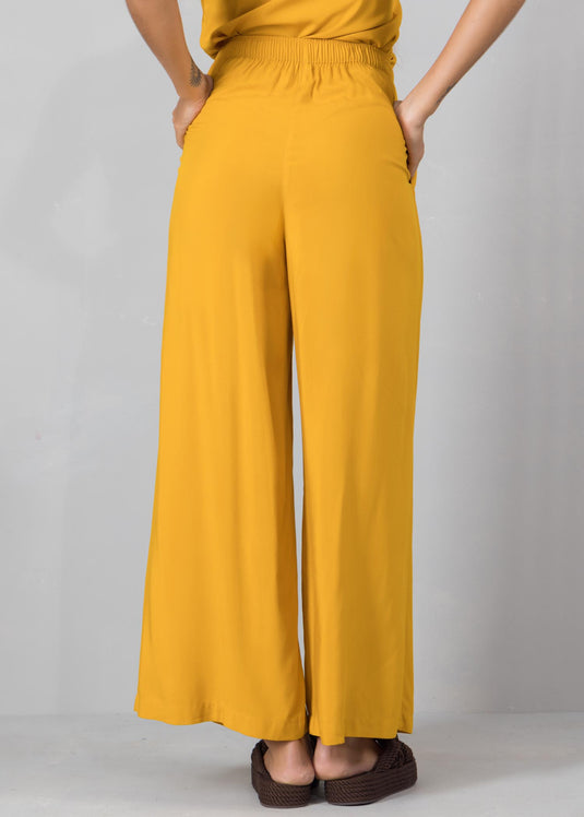 Pleated pant with elasticated back