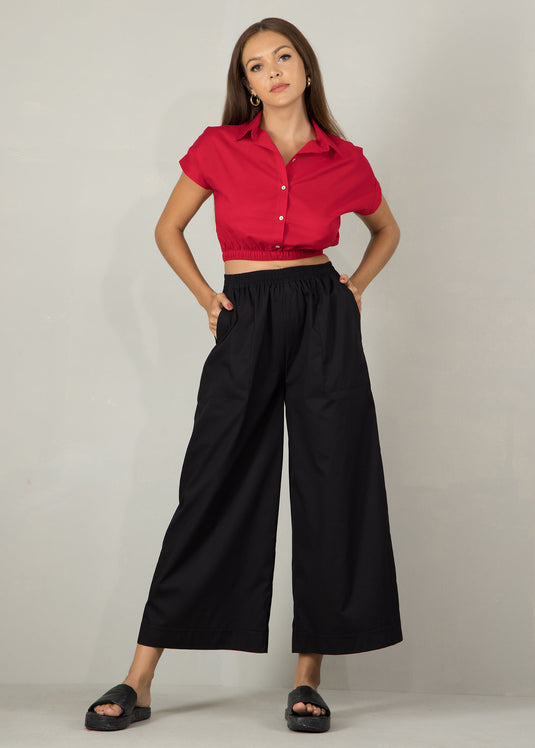 Elasticated waist crop top