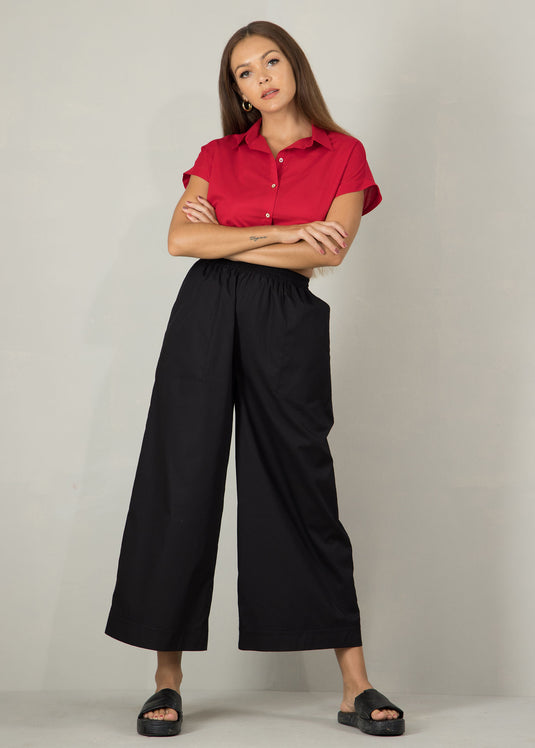 Elasticated waist crop top