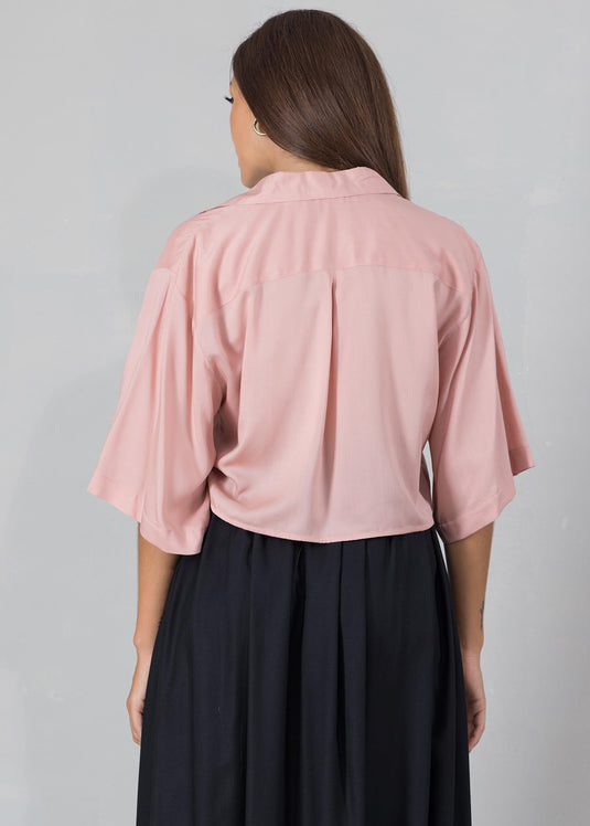 Button down crop shirt