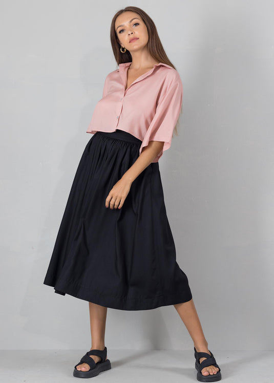 Button down crop shirt