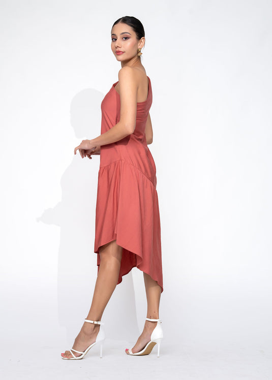 Drop Waist One Shoulder Dress