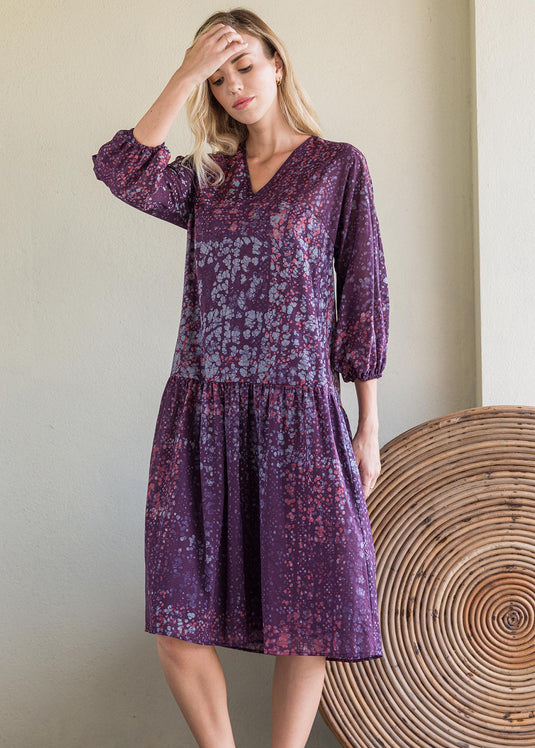 Dotted long sleeved batik dress