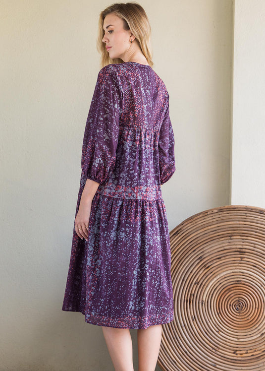 Dotted long sleeved batik dress