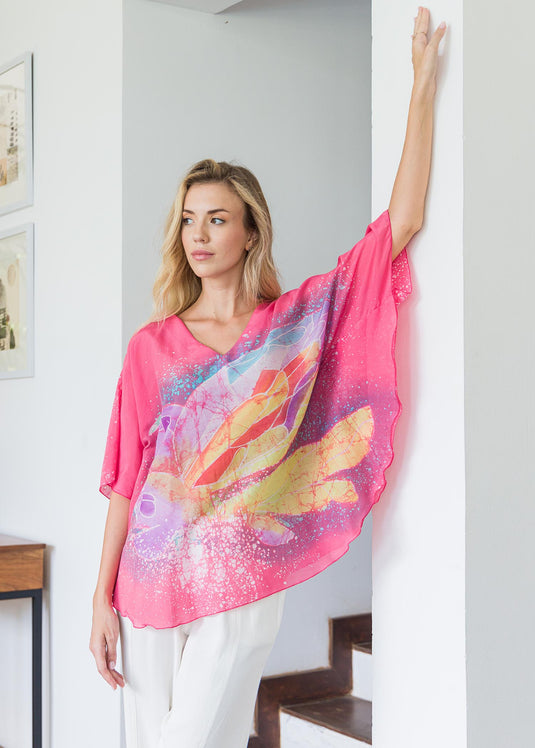 Multi coloured Batik kaftan top