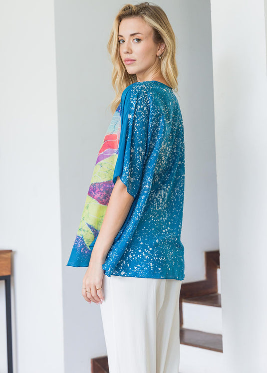 Multi coloured Batik kaftan top