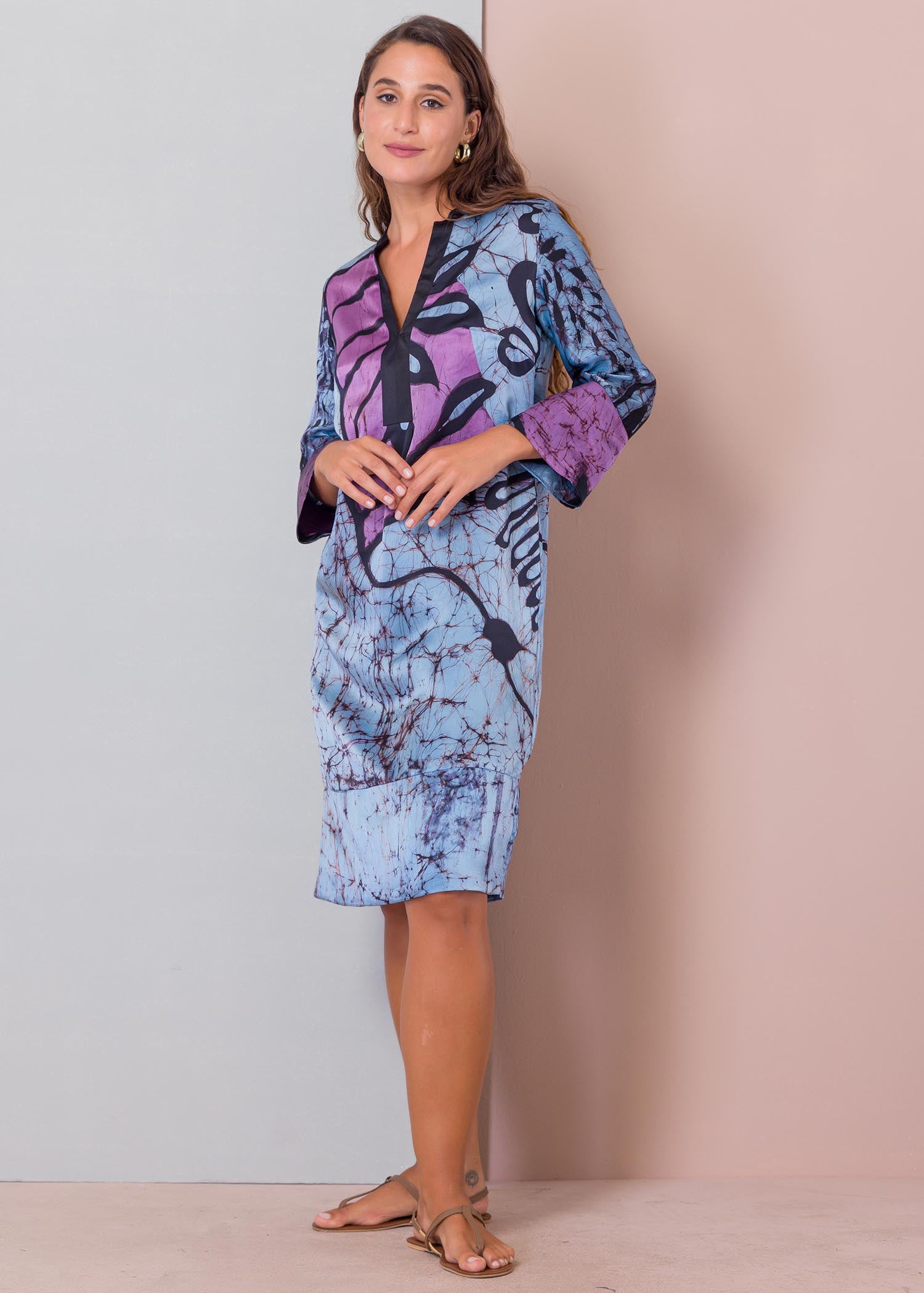 Batik Tropical Flower Detailed Dress