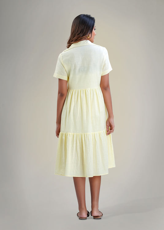 Tiered dress with short placket