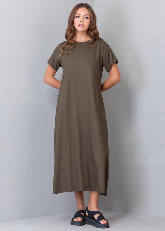Drop Shoulder Trapeze Dress