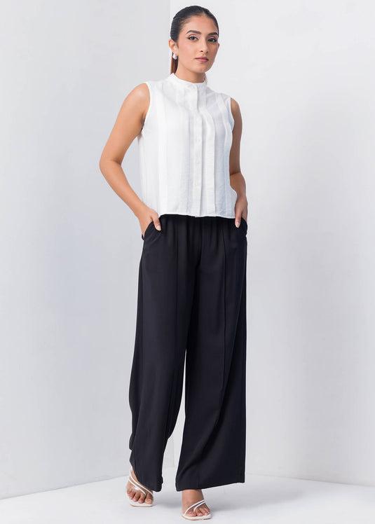 Pleat Detailed Sleeveless Blouse