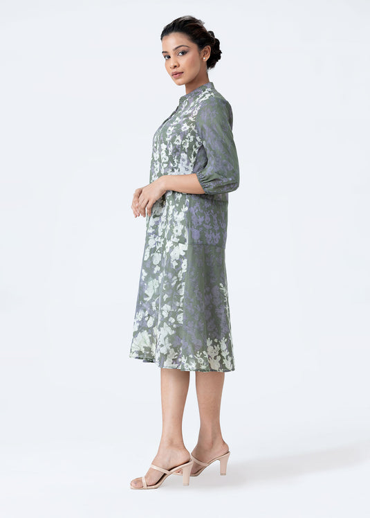 Batik flared dress