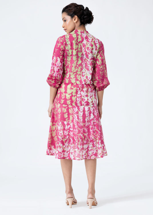 Batik flared dress