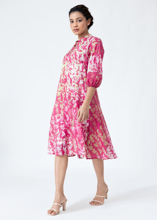 Batik flared dress