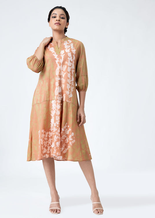 Batik flared dress
