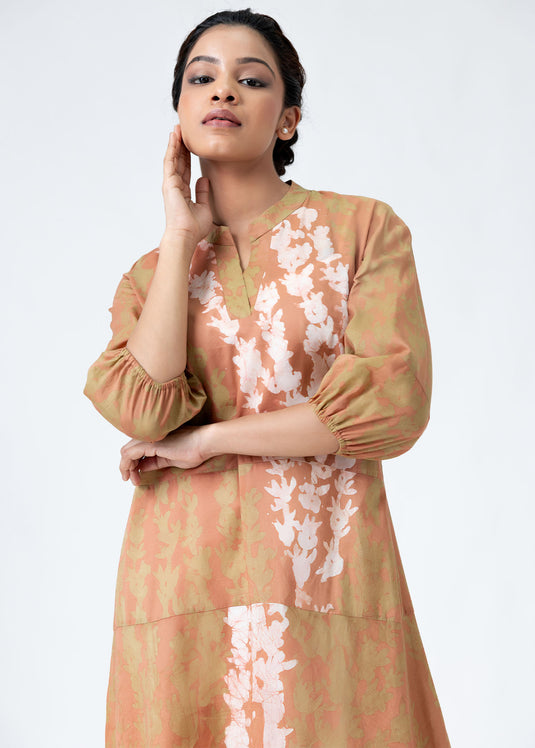 Batik flared dress