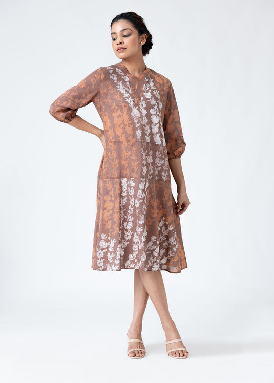 Batik flared dress