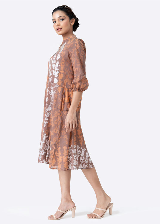 Batik flared dress