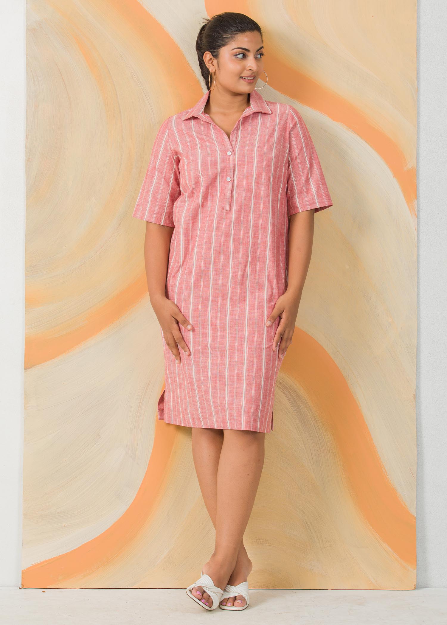 Stripe linen dress