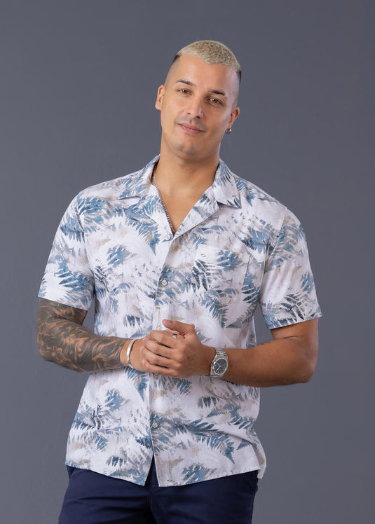 Casual Wear Printed Cuban Collar S/S Shirt