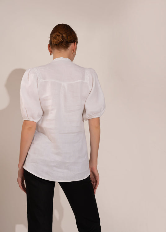 Pintuck And Lace Detailed Blouse