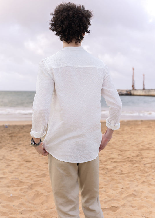Mao collar shirt L/S
