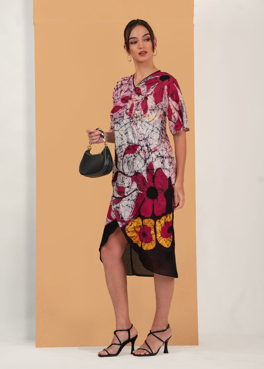 Batik wrap dress