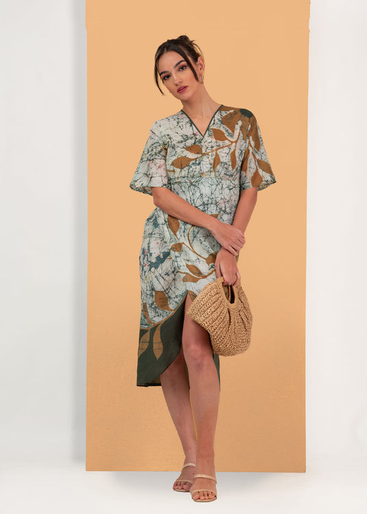 Batik wrap dress