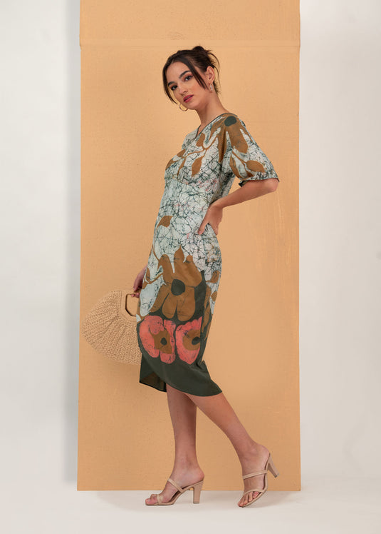 Batik wrap dress