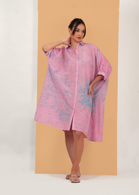 Batik kaftan shirt dress