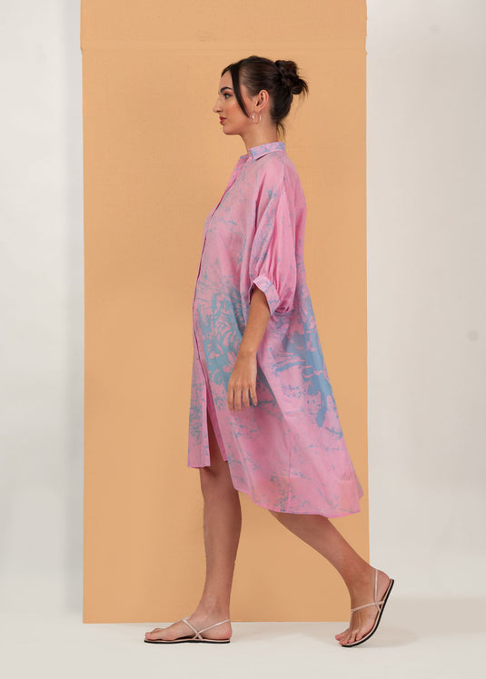 Batik kaftan shirt dress