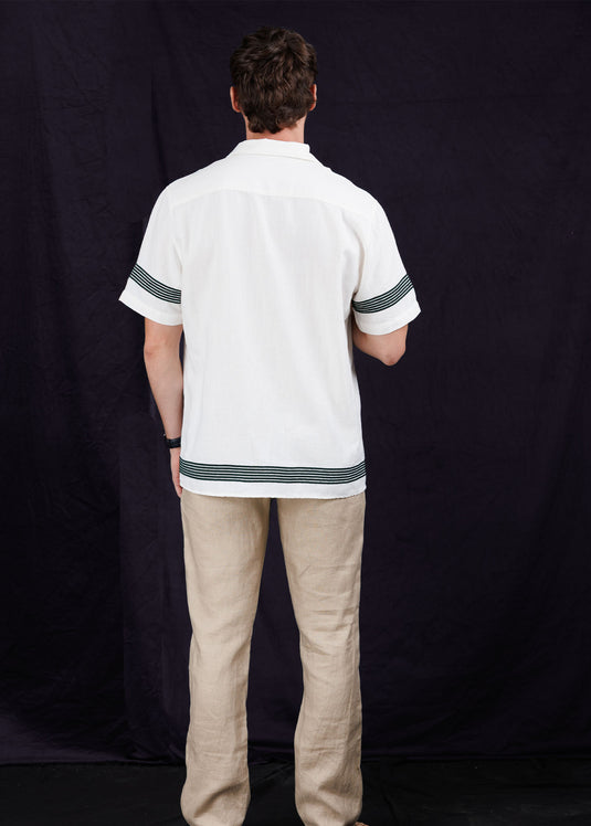 Linen Embroidered S/S Shirt.