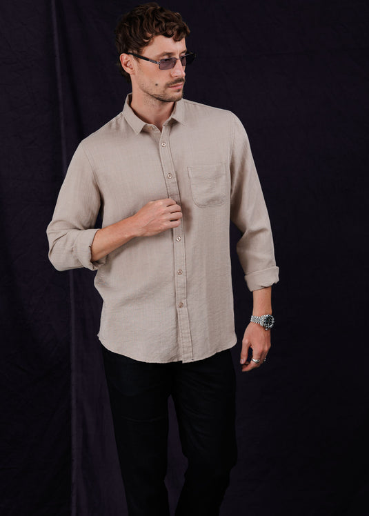 Detailed Linen L/S Shirt