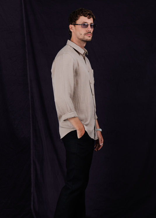 Detailed Linen L/S Shirt