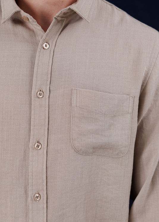 Detailed Linen L/S Shirt