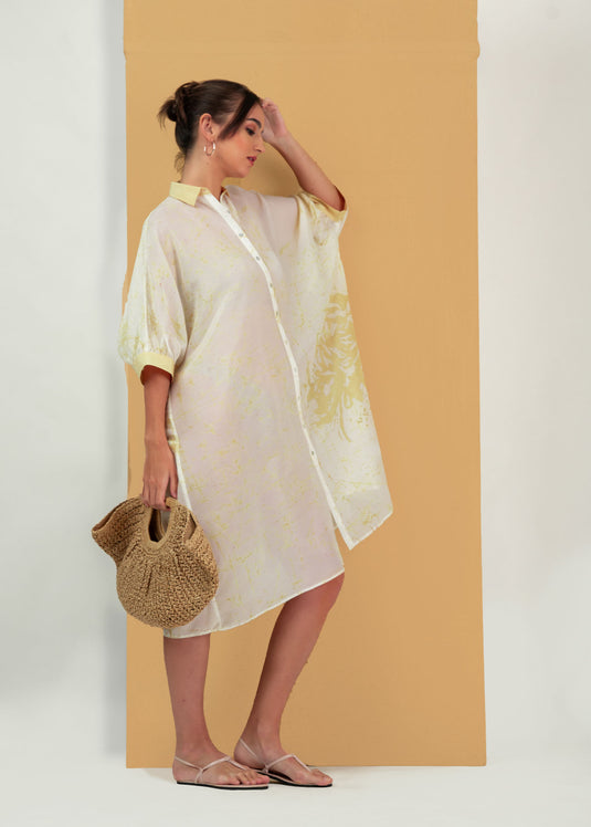 Batik kaftan shirt dress