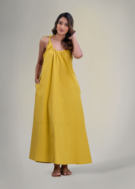 Tie detail strappy maxi dress