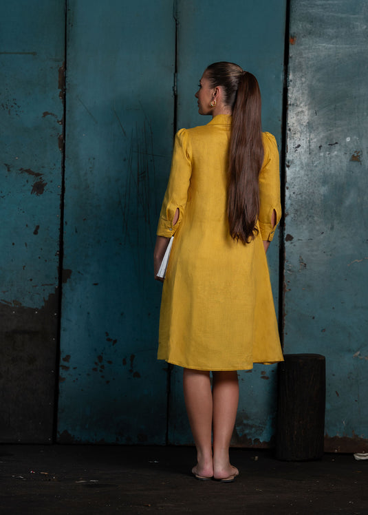 Trapeze Dress With Collar