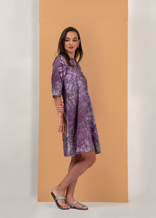 Lines printed batik dress
